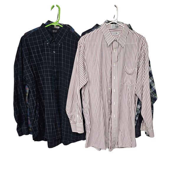 Andhurst Plaid Long Sleeve Button Down Shirt 4 Pieces Sets Black Men's Size L/XL - Picture 3 of 7